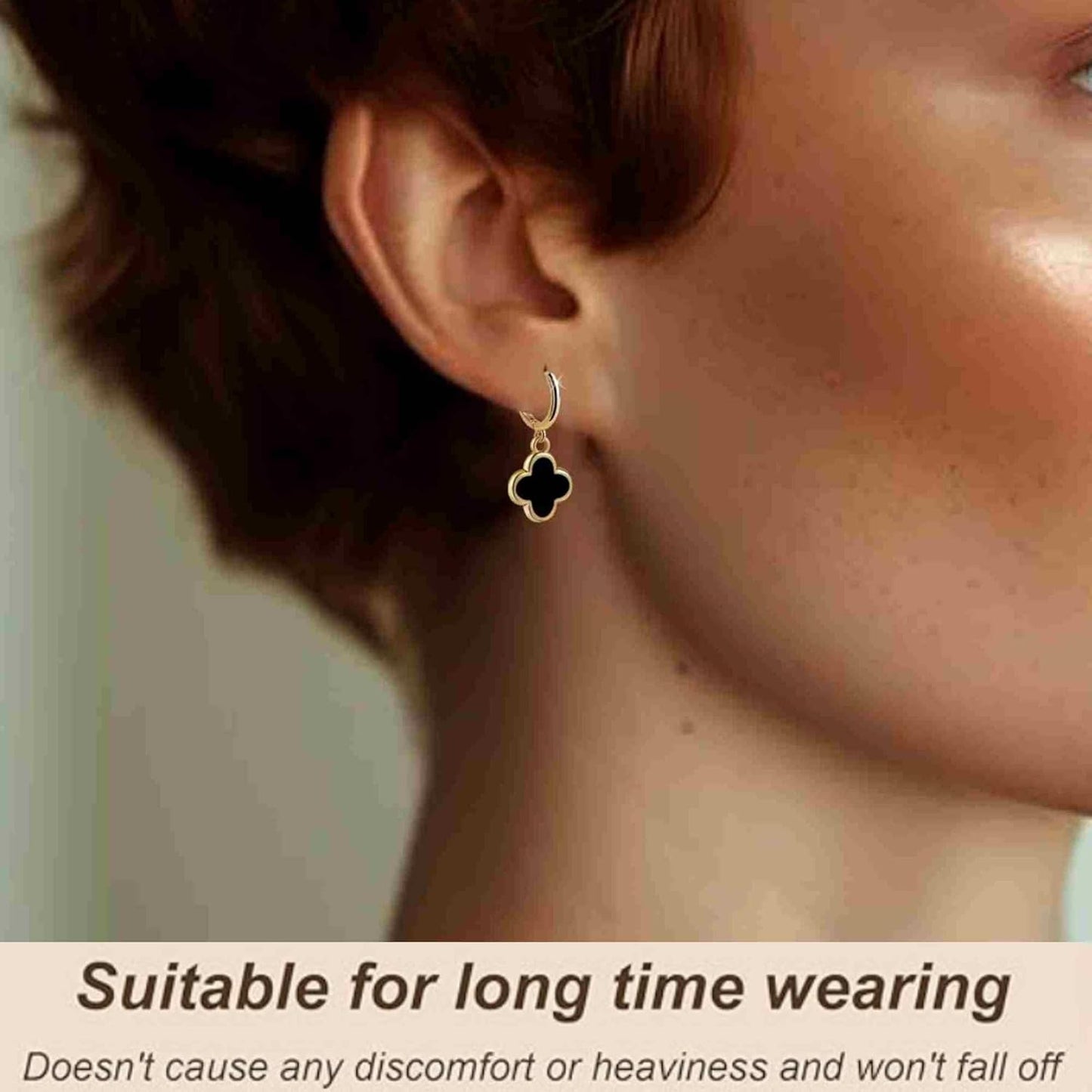 Gold Cherry Bow Heart Drop Dangle Earrings, Huggie Hoop Style, Hypoallergenic Non Tarnish Delicate Ribbon Butterfly Design Dainty Shiny Sensitive Ear for Women Gifts