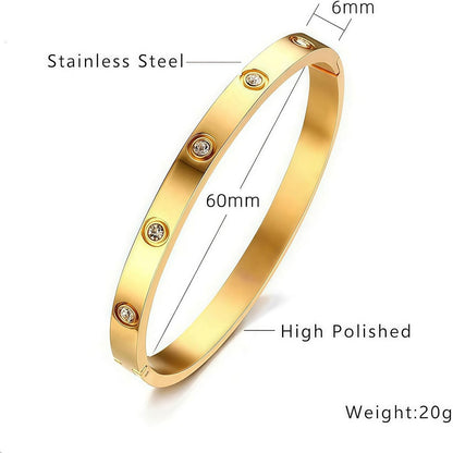 3 Pcs Four-Leaf Clover Jewelry for Women, 18K Gold Plated Stainless Steel Necklace, Bracelet Set, Gold Bracelet Cubic Zirconia Bangle, Clover Jewellery Set for Mother'S Day, Valentine'S Day