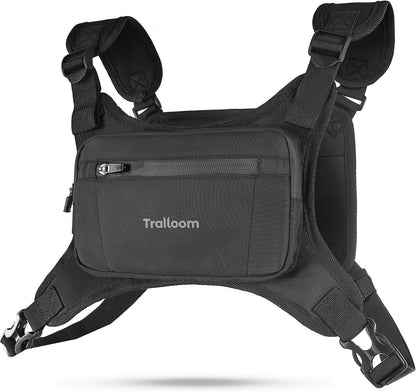 Reflective running chest pack worn by female jogger on morning run