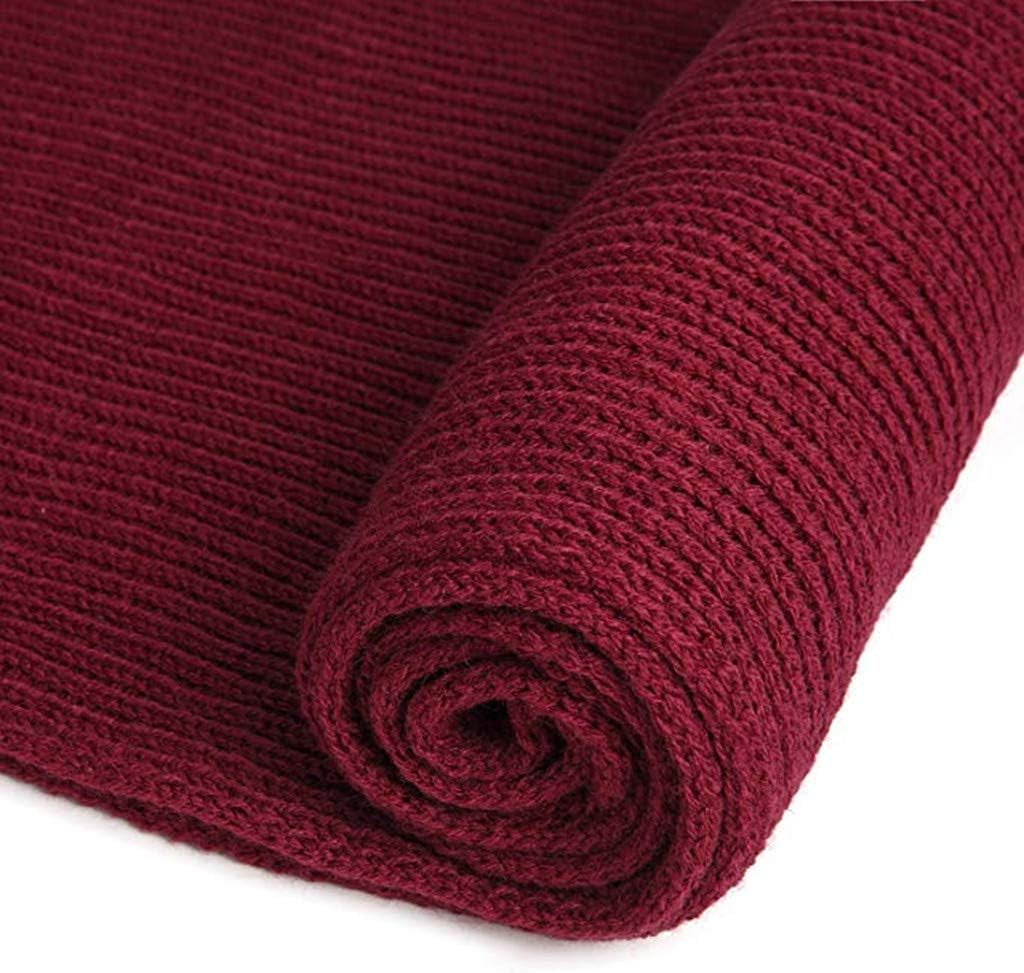 EONPOW Warm Autumn and Winter Scarf, Unisex Pure Color Winter Neck Warm Knitting Yarn Scarf
