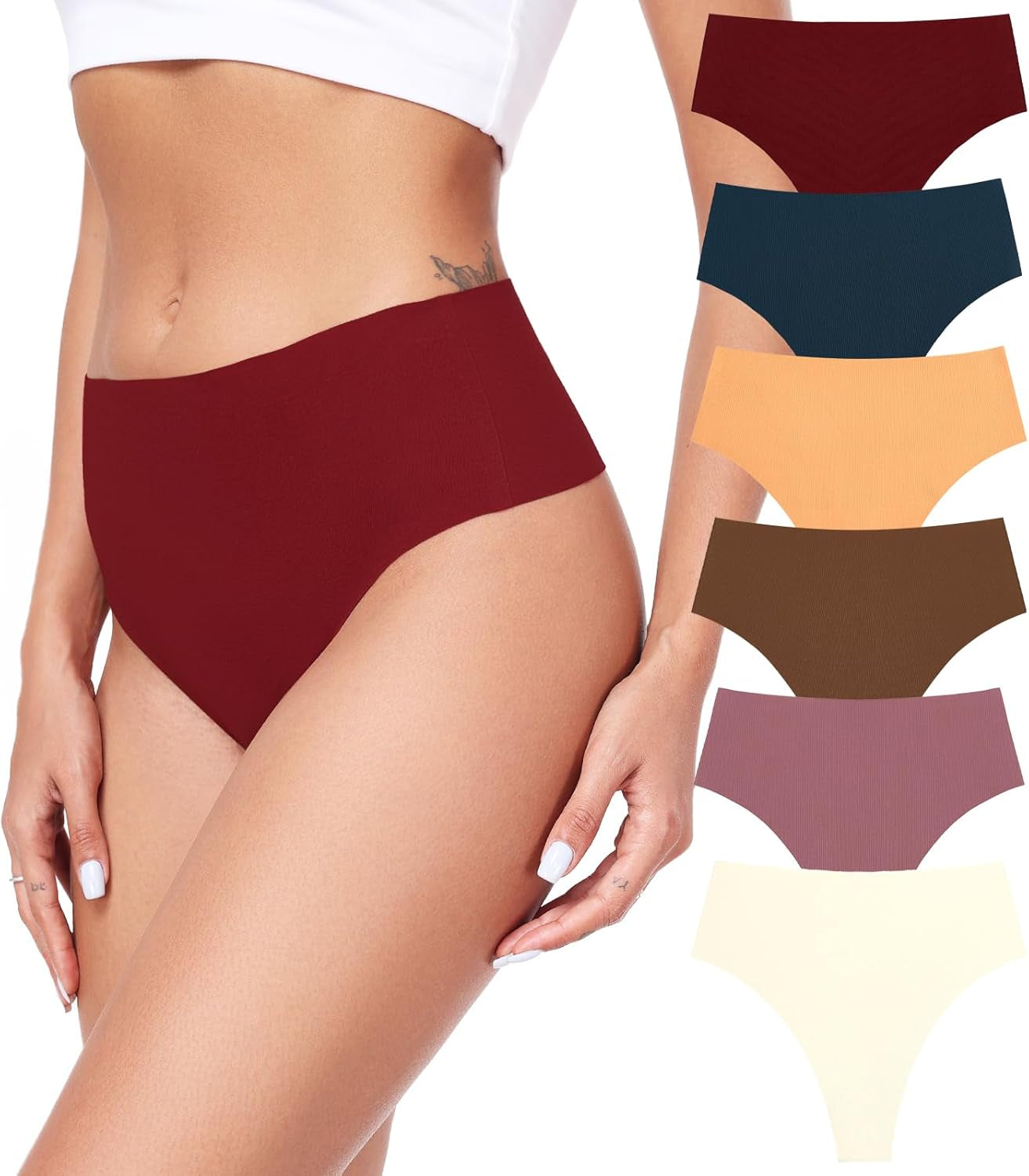 Cotton no show thongs multicolor collection for everyday wear