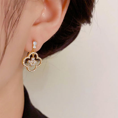 14K Gold Clover Earrings for Women Four Leaf Clover Earrings Lucky Earrings for Women Mother'S Day Gift Gift for Wife