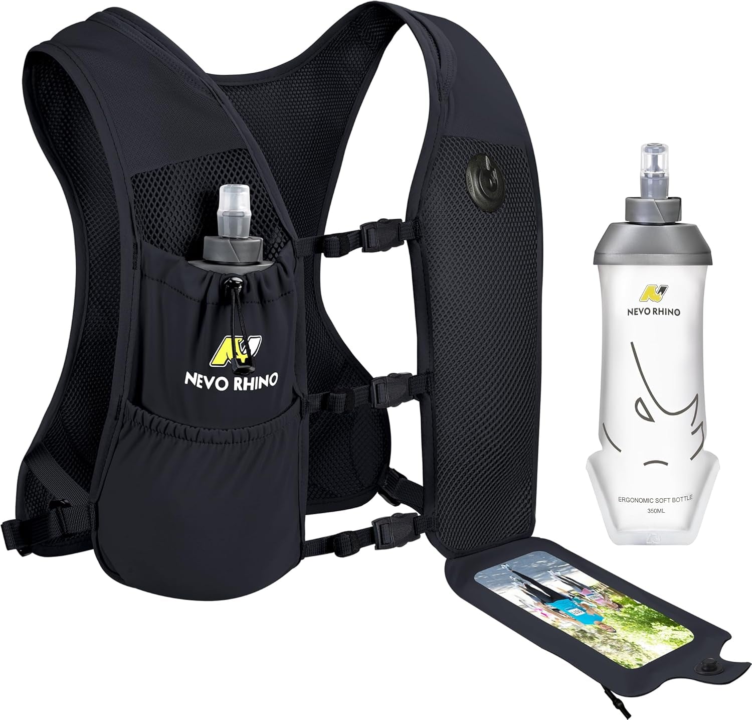 Running Vest with 350 ML TPU Soft Flask, Small Running Water Vest -Adjustable Chest Straps, Lightweight Hydration Vest Pack for Trail Marathon Hiking Cycling for Women Men Mini