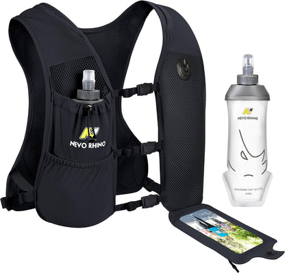 Running Vest with 350 ML TPU Soft Flask, Small Running Water Vest -Adjustable Chest Straps, Lightweight Hydration Vest Pack for Trail Marathon Hiking Cycling for Women Men Mini