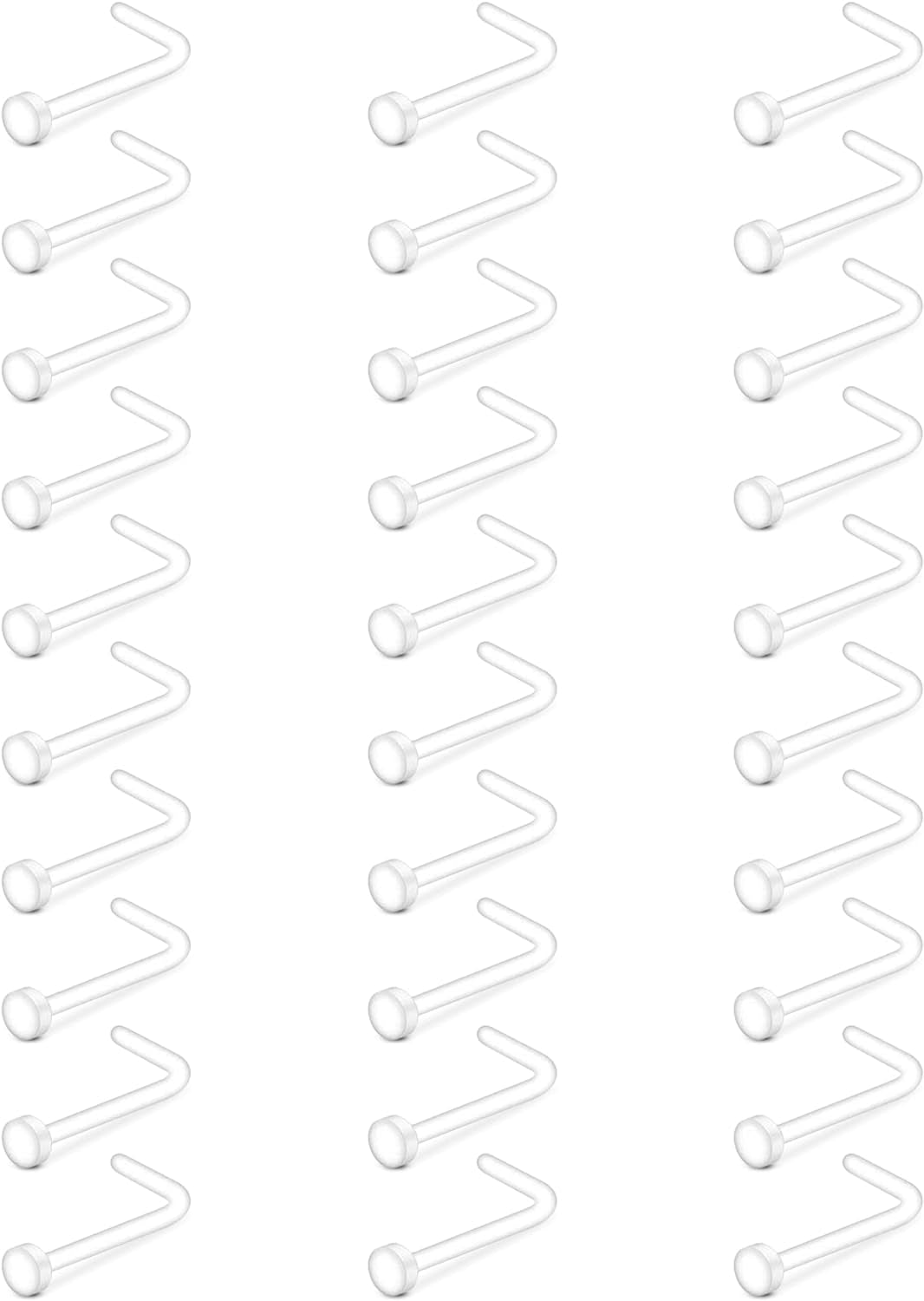 Mayhoop 38Pcs Clear Piercing Retainers for Surgery Bioflex Nose Rings Belly Rings Septum Eyebrow Lip Cartilage Tragus Earring Retainer Industrial Bar Plastic Piercing Jewelry for Work