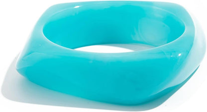 Chunky Acrylic Transparent Candy Color Geometric round Square Cuff Bangle Bracelet Set for Women Resin Wristband Statement Jewelry