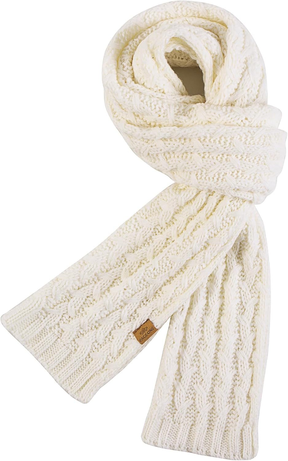 PAGE ONE Women'S Ribbed Knit Scarf Winter Warm Long Big Wrap Cashmere Wool Thick Large Chunky Scarf for Women
