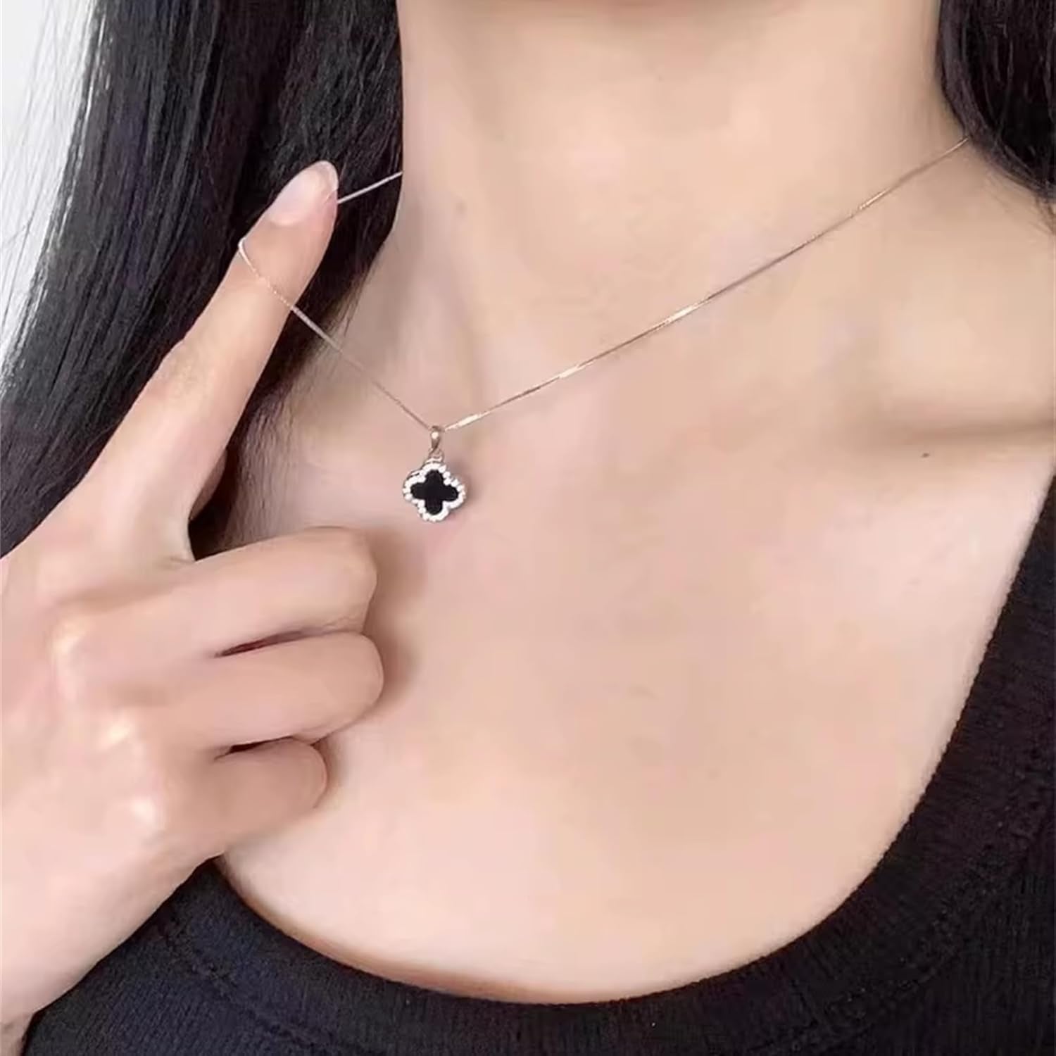 Four Leaf Clover Necklace for Women,14K Gold Plated Dainty Lucky Clover Pendent Necklace Trendy Cute Simple Women'S Jewelry Gift