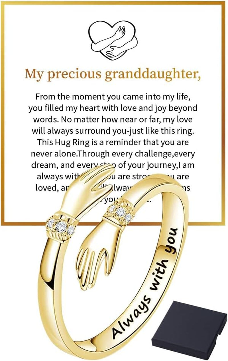 Inspirational granddaughter ring collection display
