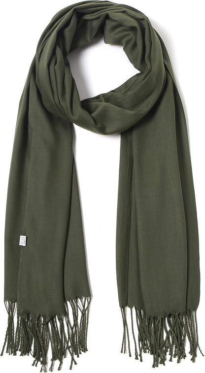 Cindy & Wendy Pashmina Shawls and Wraps Large Scarfs for Women Wedding Party Bridal Long Fashion Solid Shawl Wrap Fringes