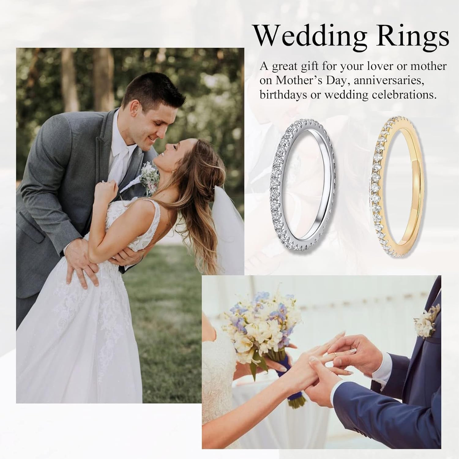 Timeless eternity band ring with cubic zirconia stones