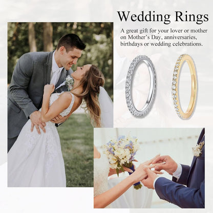 Timeless eternity band ring with cubic zirconia stones