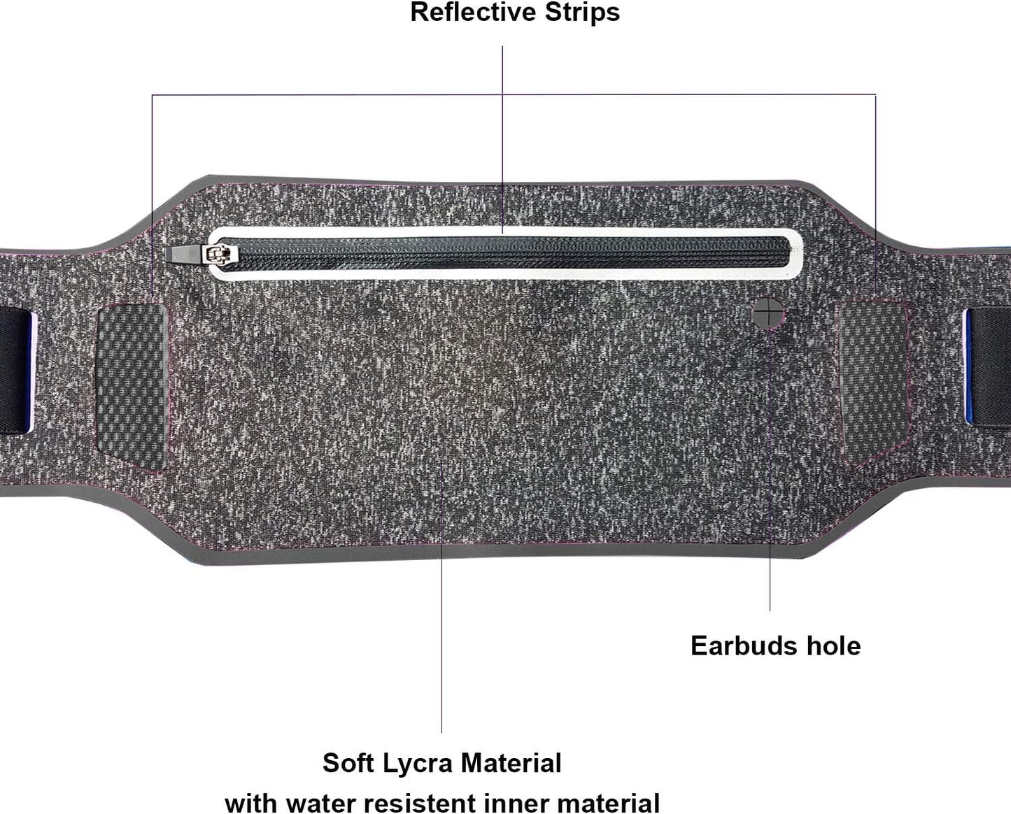 Water resistant material of slim running belt for sports