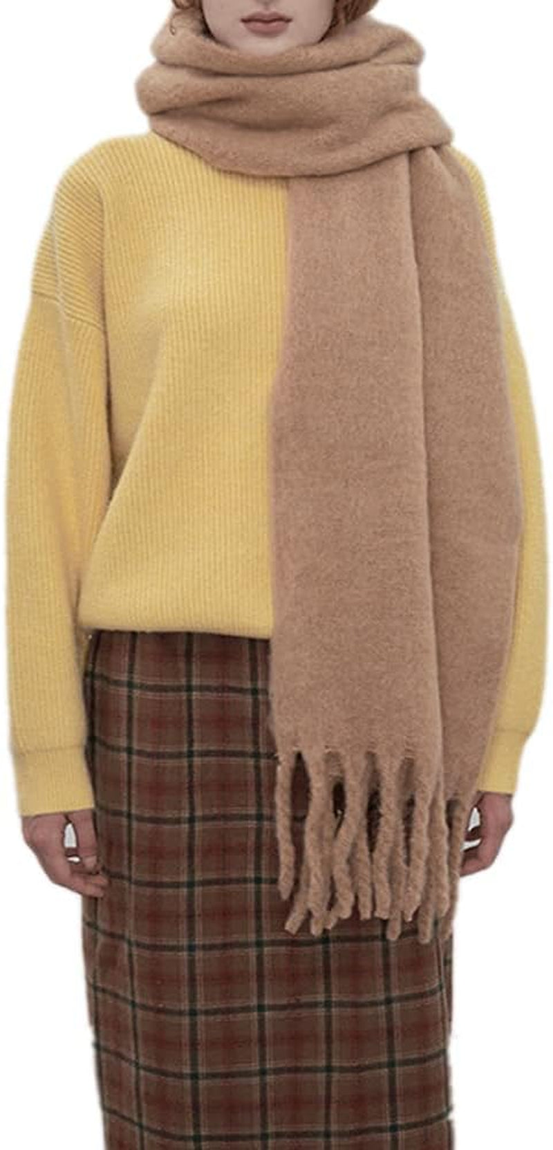 Large Chunky Scarf Oversized Fluffy Scarves Blanket Big Wool Thick Winter Warm