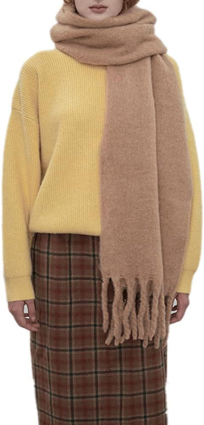 Large Chunky Scarf Oversized Fluffy Scarves Blanket Big Wool Thick Winter Warm