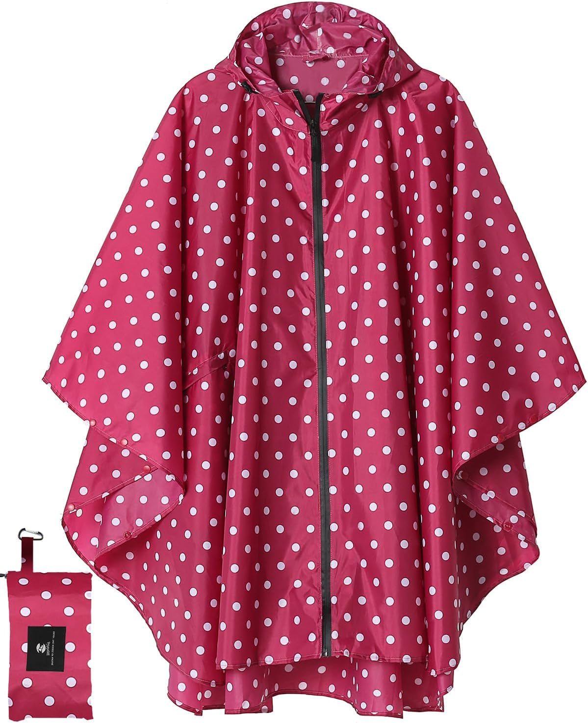 Saphirose Unisex Rain Poncho Waterproof Raincoat Hooded for Adults Women with Pockets