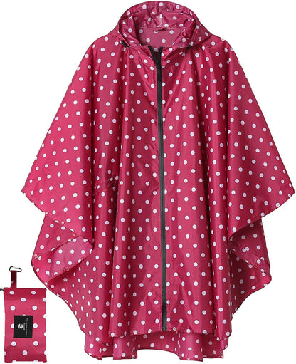Saphirose Unisex Rain Poncho Waterproof Raincoat Hooded for Adults Women with Pockets