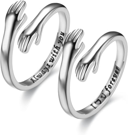 Granddaughter hug ring size adjustment feature