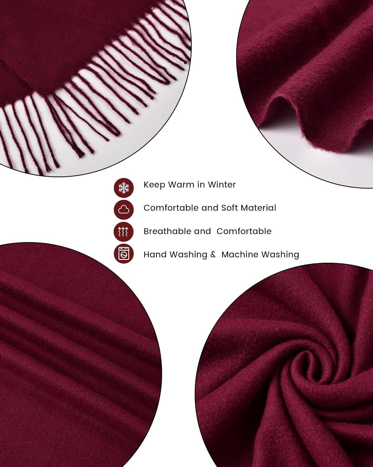 Premillow Scarfs for Women, Winter Scarf, Classic Pashmina Shawls and Wraps, Cashmere Feel Scarfs for Women, Long Scarves