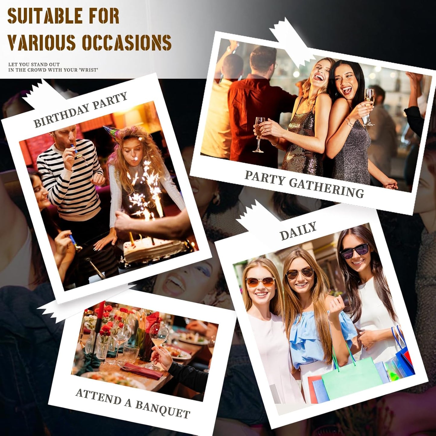 4PCS Women'S Stackable Floral Bracelets Set, 18K Gold Plated Clover & Tennis & Nail & Love Bangle Bracelets,Adjustable Trendy Jewelry, Gifts for Mother'S Day, Birthday Gifts for Girlfriend