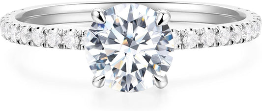 14K Gold Moissanite Engagement Ring 14K 1 Carat round Cut Moissanite Rings round Cut Hidden Halo Moissanite Engagement Ring for Women