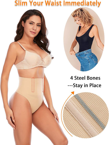 Seamless shaping thong panties side profile showing invisible panty line design