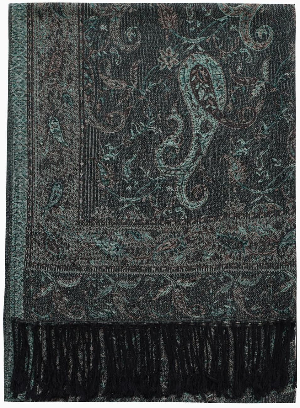 Umjetnost Womens Soft Silky Pashmina Rave Scarf Paisley Pattern Pashmina Shawl Wrap with Fringes