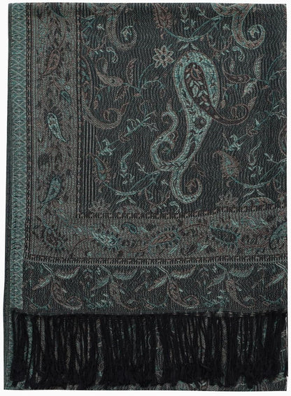 Umjetnost Womens Soft Silky Pashmina Rave Scarf Paisley Pattern Pashmina Shawl Wrap with Fringes