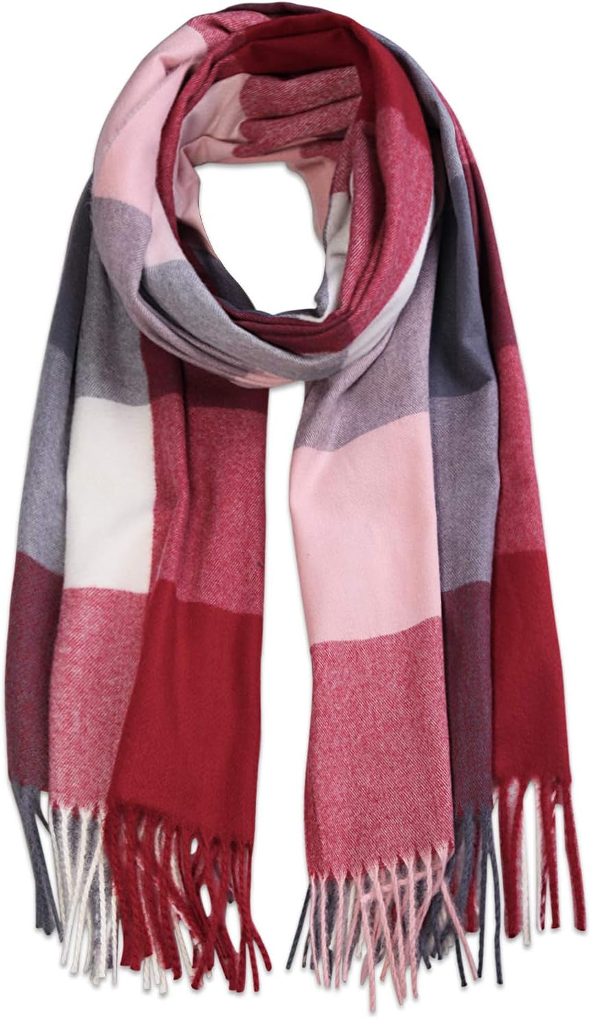 SOJOS Classic Plaid Tartan Scarf for Women Men Soft Scarves SC316