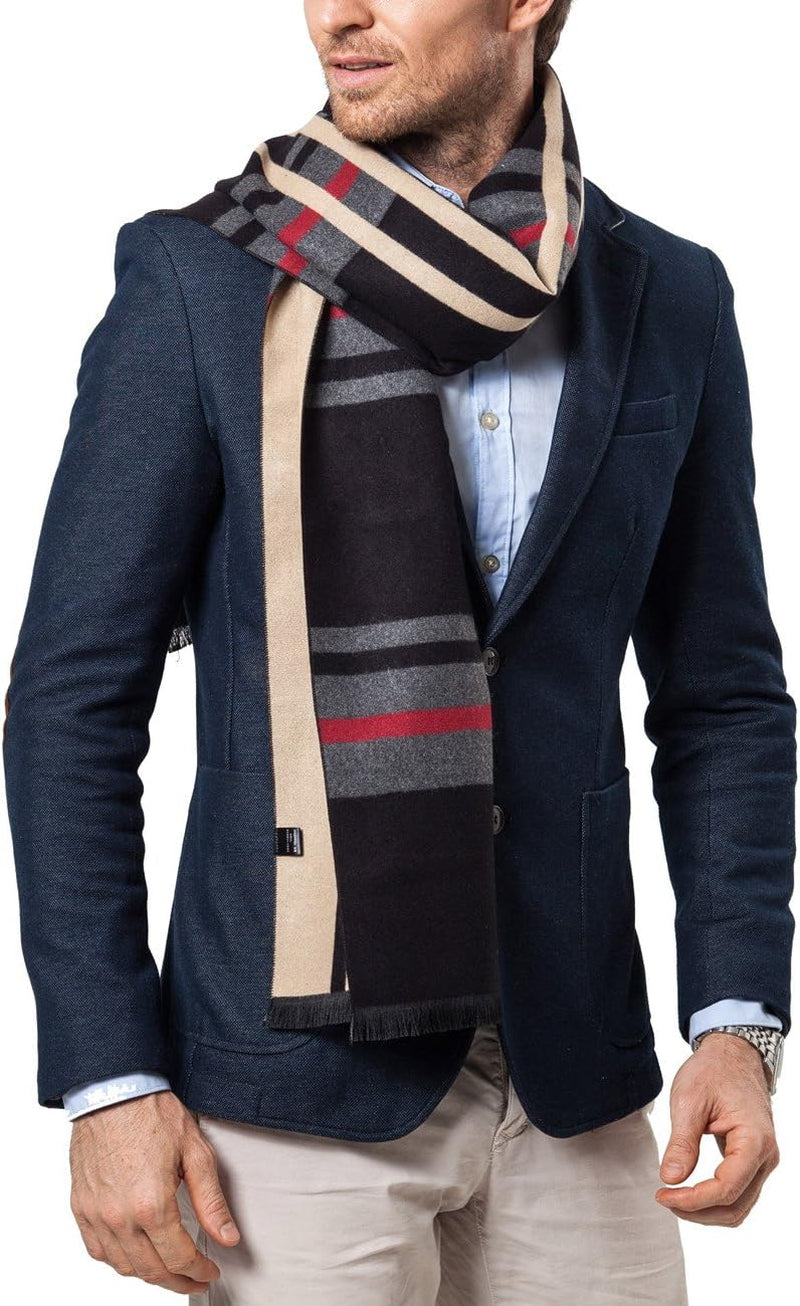 Shubb Men'S Fashion Scarves for Winter Cashmere Feel Scarf for Men 70.8 * 11.8 IN