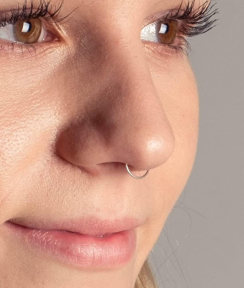QWALIT Fake Septum Ring Fake Septum Piercing Faux Septum Nose Rings Fake Nose Ring Septum Fake Septum Nose Ring Clip on Septum Nose Ring Faux Septum Piercing Fake Septum Hoop Fake Septum Jewelry