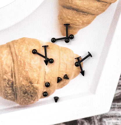 40Pcs 16G Lip Rings Surgical Steel Jewelry Labret Monroe Barbell Daith Tragus Helix Piercing Septum Nose Ring Eyebrow Body Jewelry for Women Men