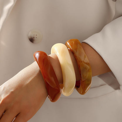 If YOU Chunky Gold Bangle Bracelets for Women, 14K Gold Plated Multi Layer Stackable Cuff Bracelet Set, Trendy Statement Bracelet Stack Jewelry Gifts