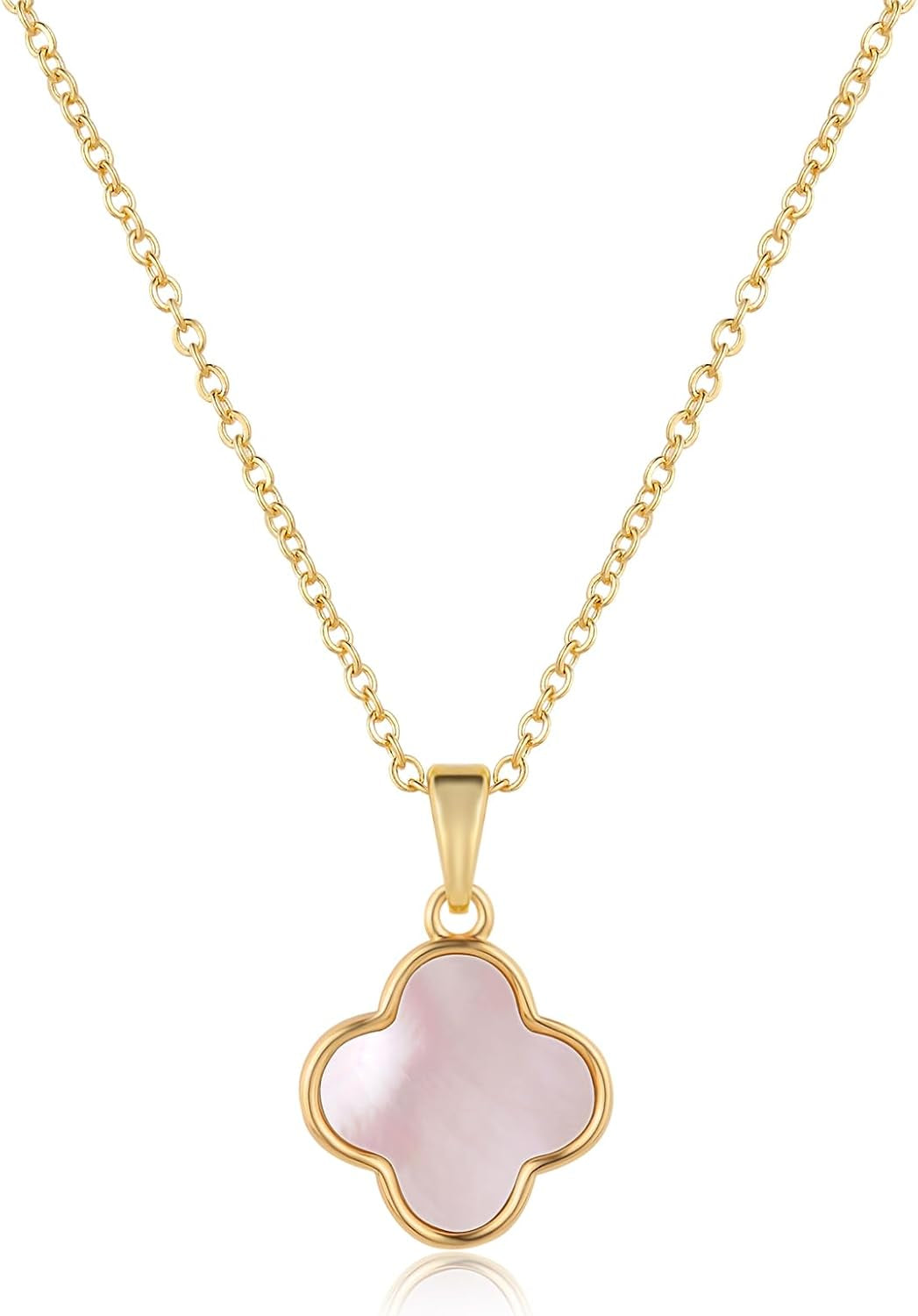 Clover Pendant Necklace for Women Four Leaf Clover Necklace for Women 18K Gold Plated