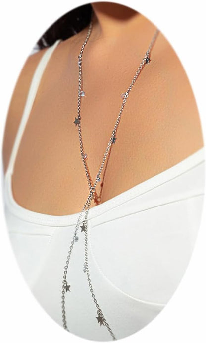 MODRSA Body Chain Belly Chain Silver Gold Waist Chain Body Chain Jewelry for Women Body Jewelry for Women Waist Chains Belly Chains for Women Chain Bra Lingerie