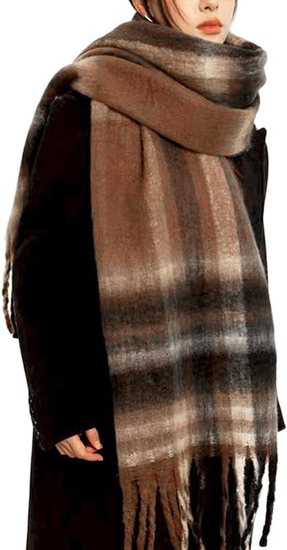 Large Chunky Scarf Oversized Fluffy Scarves Blanket Big Wool Thick Winter Warm