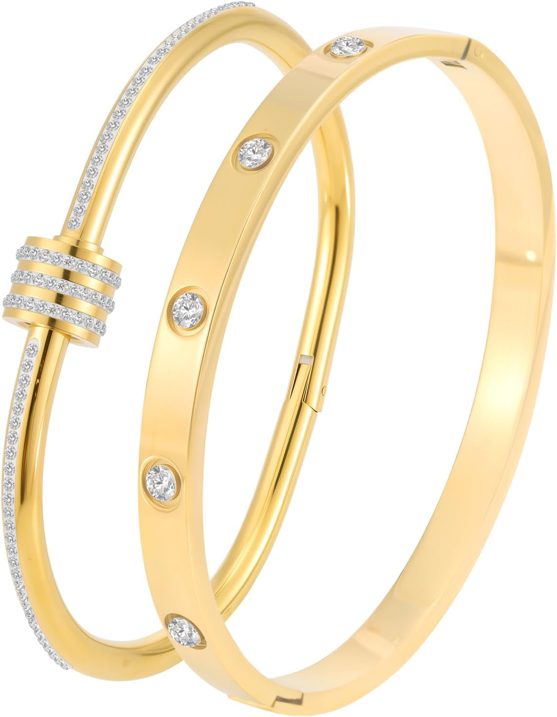 Silver Bangles for Women - Stainless Steel Love & Friendship Bracelet Set with Gift Box | Daily Wear & Party Jewelry