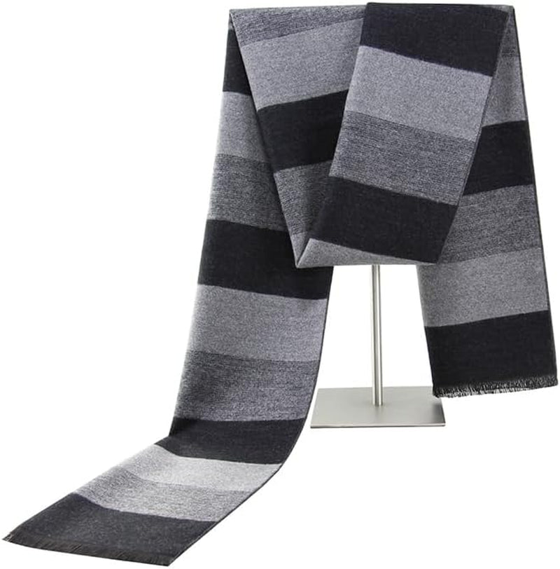 Define Essentials Men'S Winter Warm Long Soft Plaid Scarf with Tassels, Soft Classic Mens Scraves