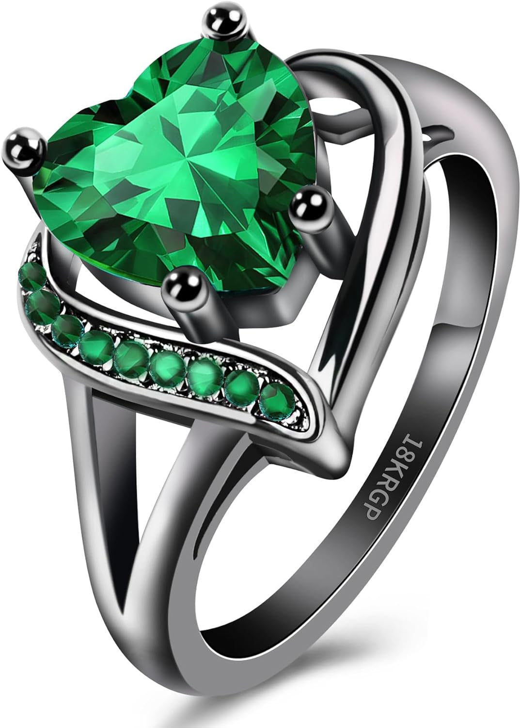 Engagement Rings for Women AAA+ Heart Cubic Zirconia Promise Rings for Her Womens Rings Black Gold Gothic Rings Christmas Gifts Fashion Wedding Rings Statement Rings for Women