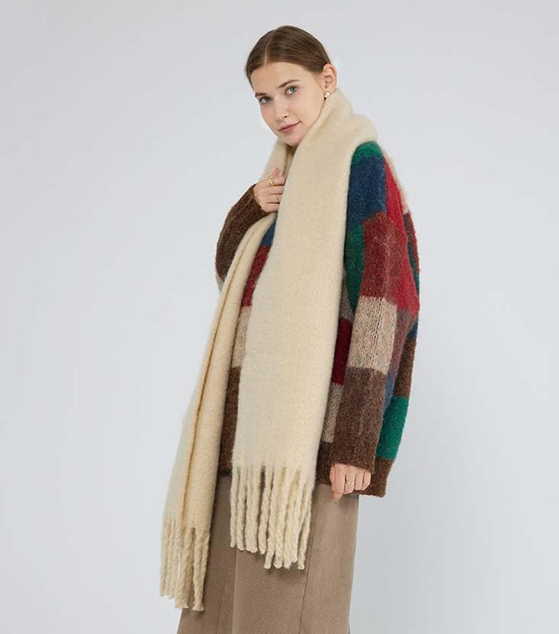 Women Chunky Scarf, Soft Warm Winter Scarf for Cold Weather, Christmas Blanket Scarves Pashmina Shawl Wrap