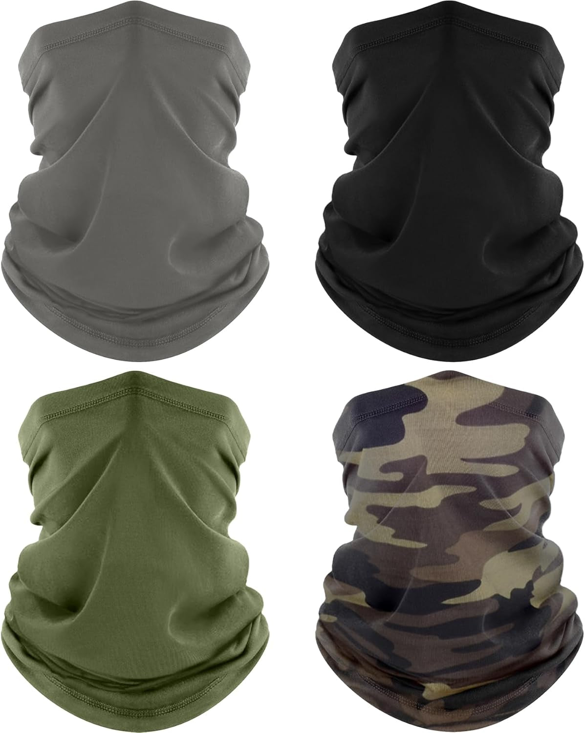 4 Pack Neck Gaiter, Cooling Breathable Face Mask UV Protection Scarf Hiking Bandana for Men/Women