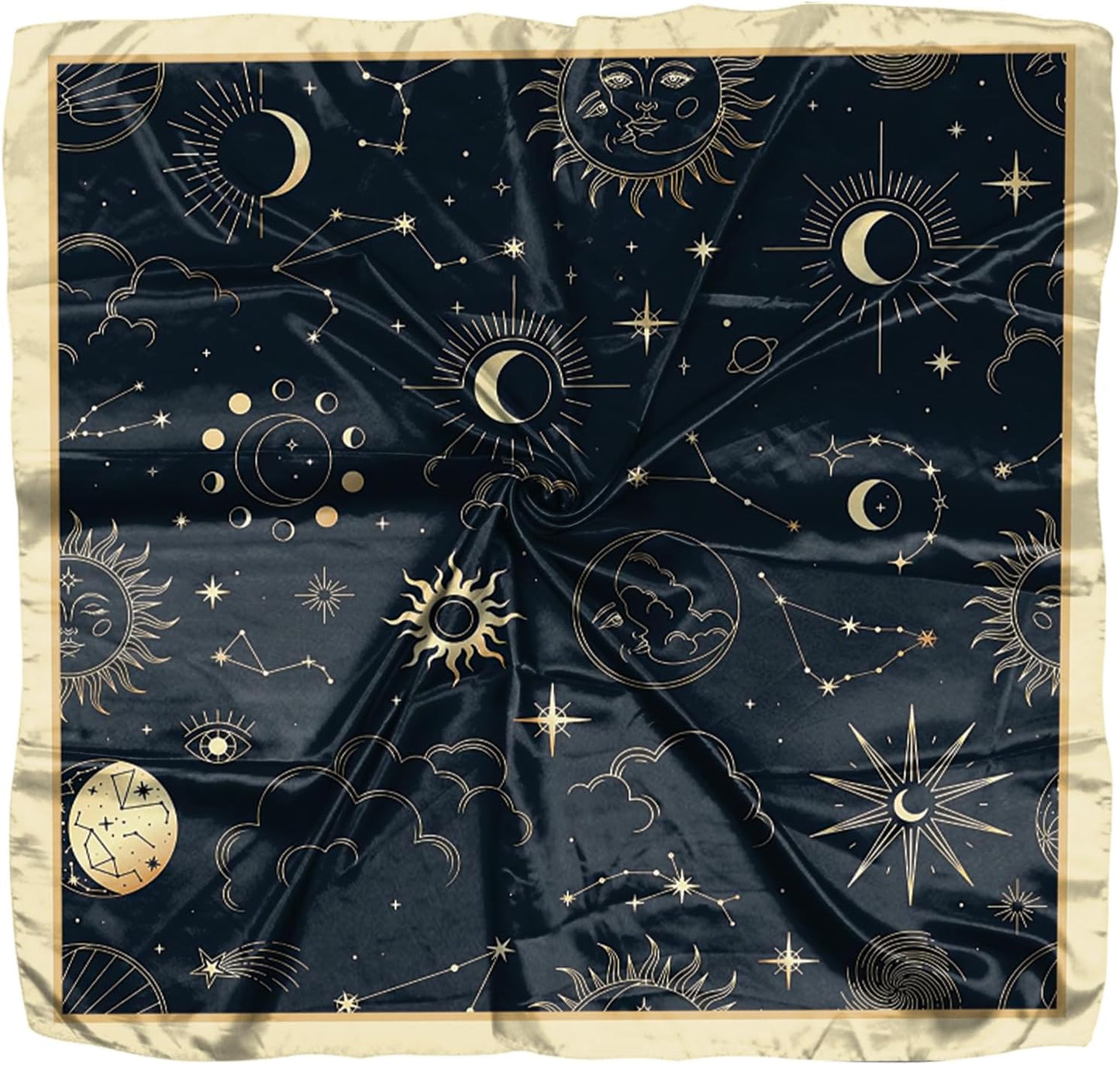 Scarf Silk Feeling Square Satin Head Hair Scarf Wrap 27.5 Inches Headwear Aesthetic Cute Decoration Women Girls