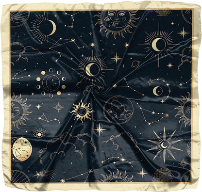 Scarf Silk Feeling Square Satin Head Hair Scarf Wrap 27.5 Inches Headwear Aesthetic Cute Decoration Women Girls