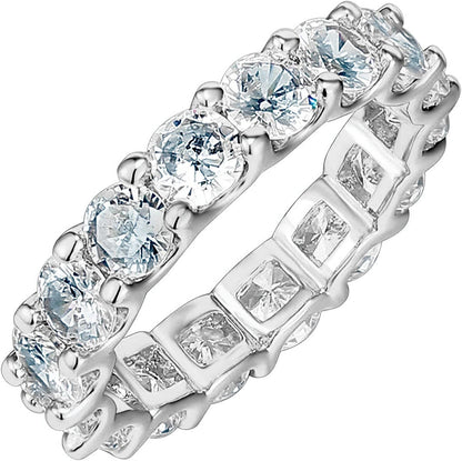 PAVOI 14K Gold Plated Cubic Zirconia Love Rings - 4Mm Stackable for Women