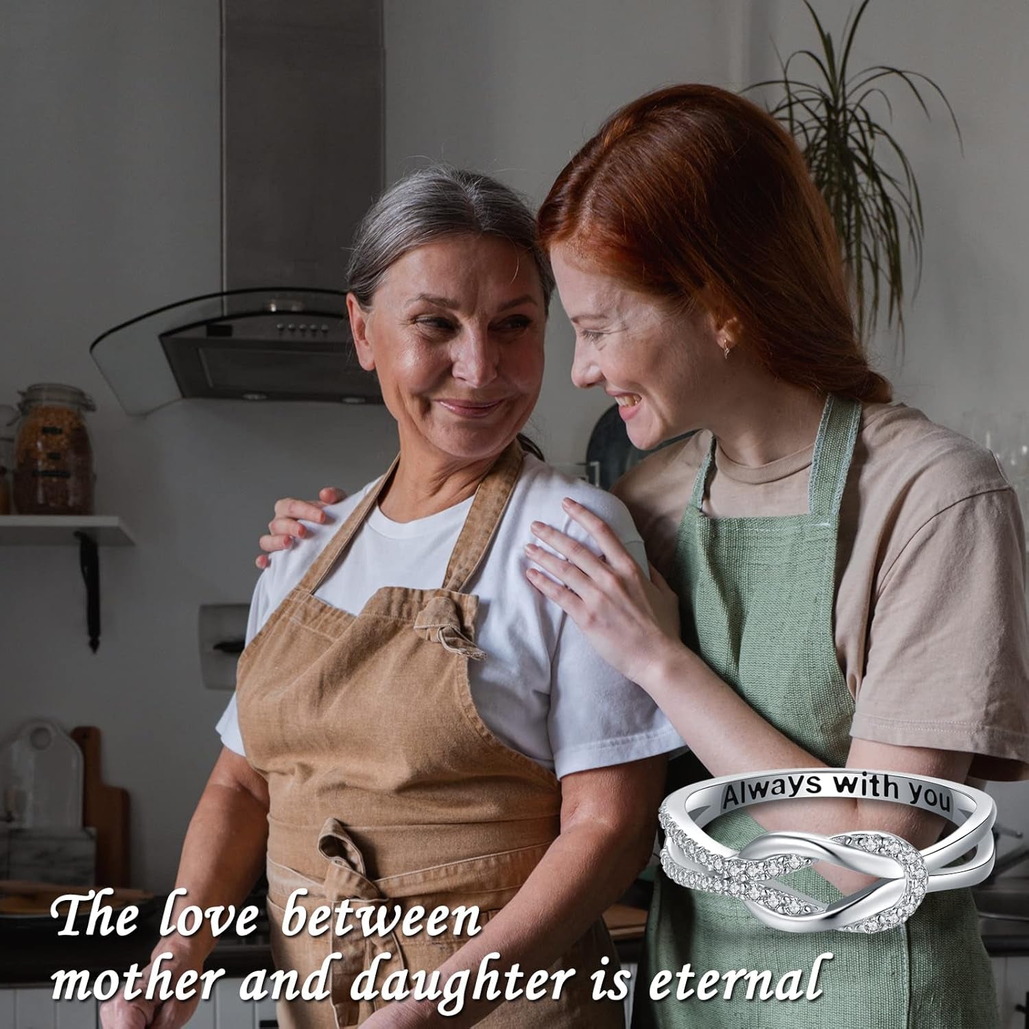 925 Sterling Silver Love Knot Ring for Mother and Daughter Square Knot Ring for Couple Friendship Kont Rings Mother'S Day Birthday Valentine'S Day Christmas Jewelry Gifts for Women