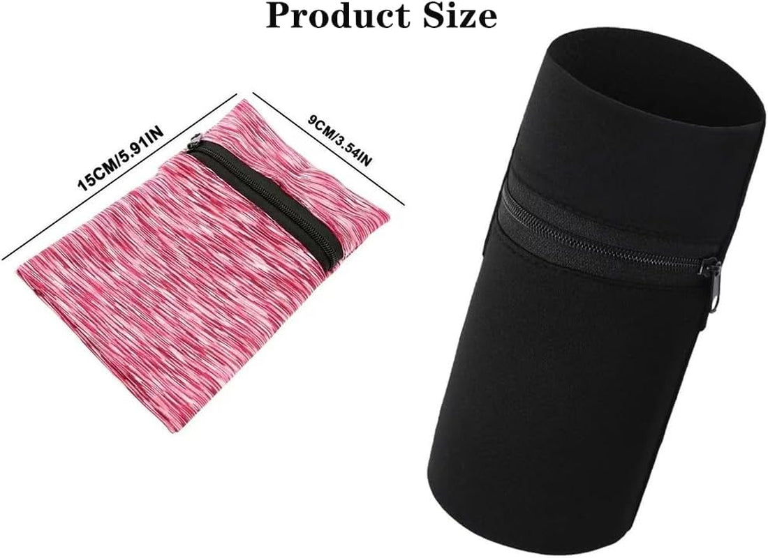 1 Pocket Wrist Wallet Wrist Cell Phone Holder, Ankle Wallet, Sweat Bands, Armband, Hidden Pouch, Wristlet Wallet for Travel, Outdoor Sports Running,Black