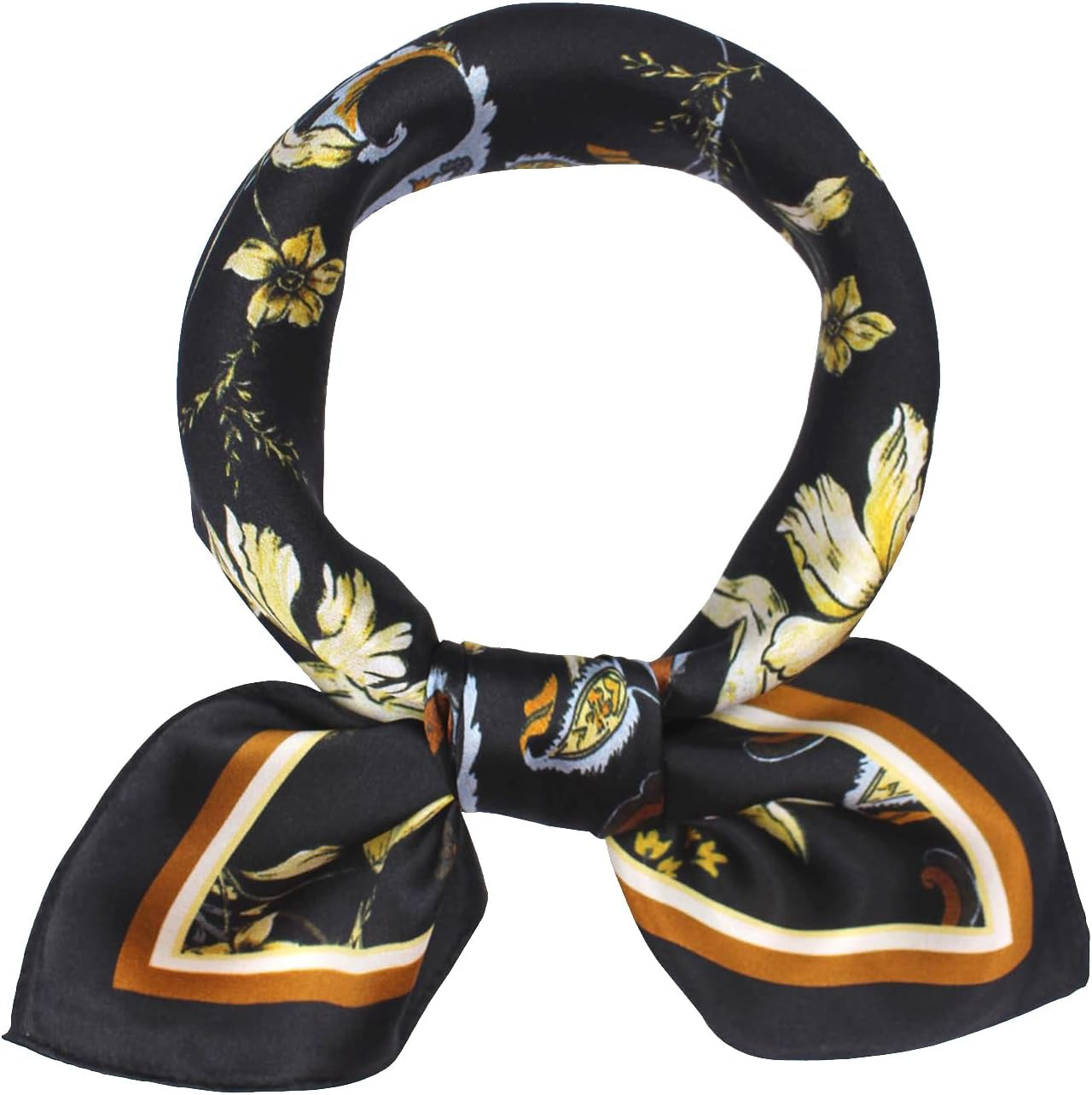 ANDANTINO 100% Mulberry Silk Scarf -21” Lightweight Square Neckerchief – Breathable Digital Printed Scarves with Gift Packed