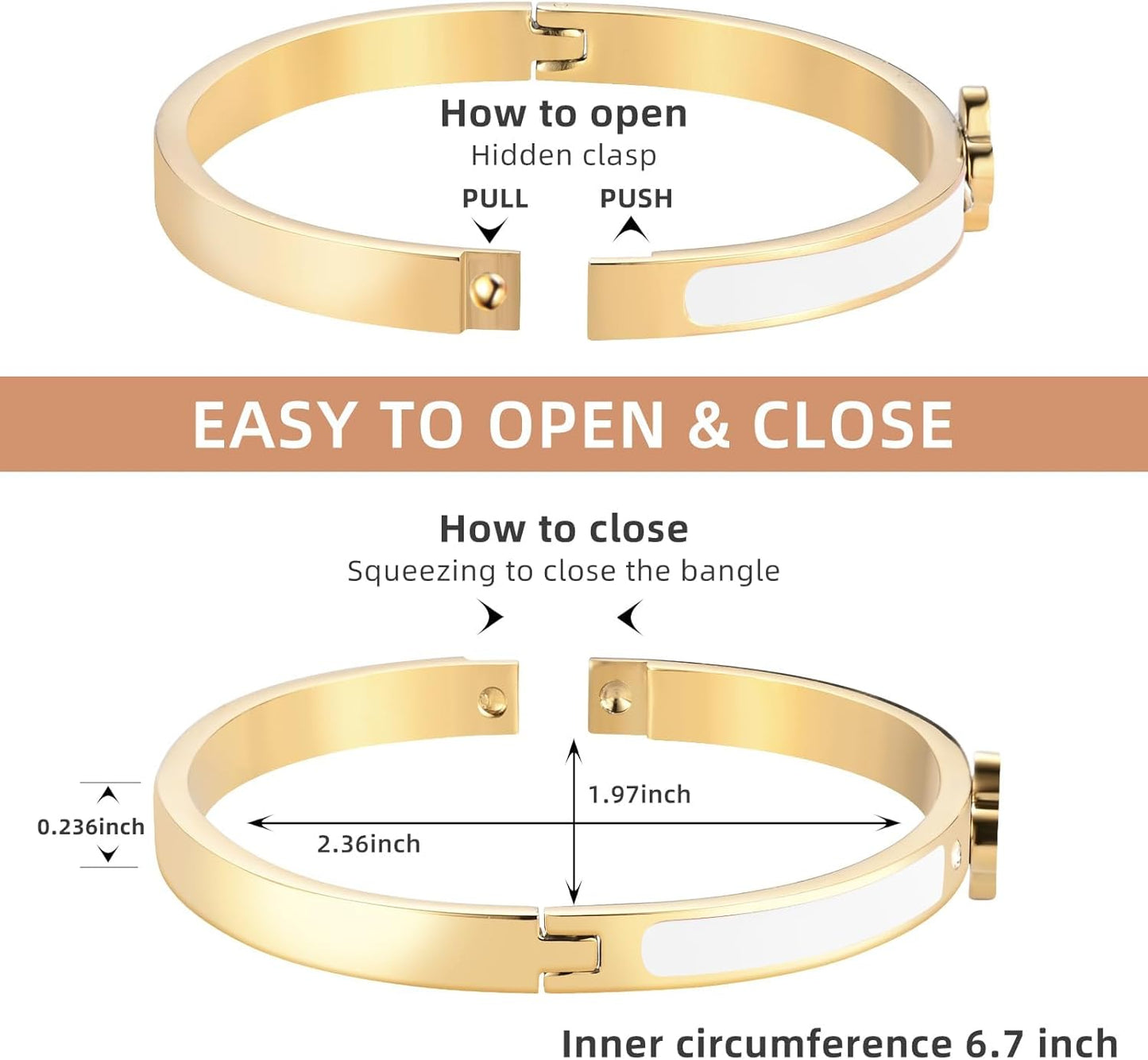 Clover Necklace and Earrings Set and Gold Bangles for Women