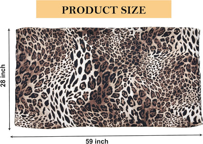 Womens Leopard Print Shawl Scarf - Lightweight Wrap Scarves Shawl Cheetah Scarves for Spring Summer Season