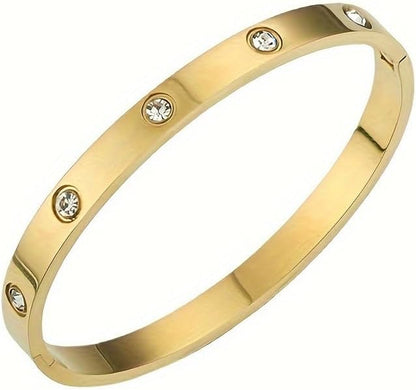 18K Gold Plated Initial Bracelet Love Bangle Open Cuff Set for Women, Stackable Adjustable Link Bracelet, Trendy Stack Jewelry Gift